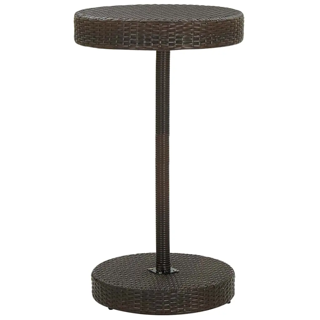 Garden Bar Set Poly Rattan Brown Outdoor Bar Table Stools 3 Piece