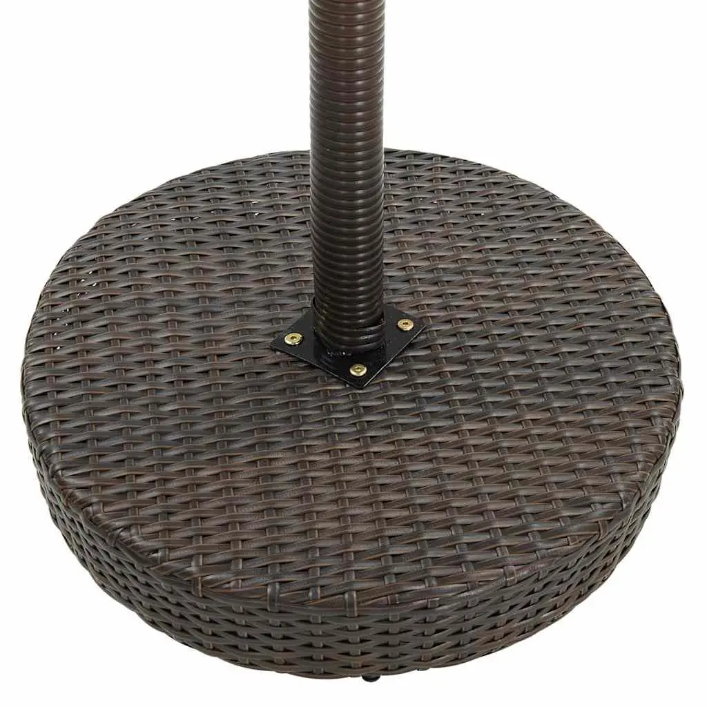 Garden Bar Set Poly Rattan Brown Outdoor Bar Table Stools 3 Piece