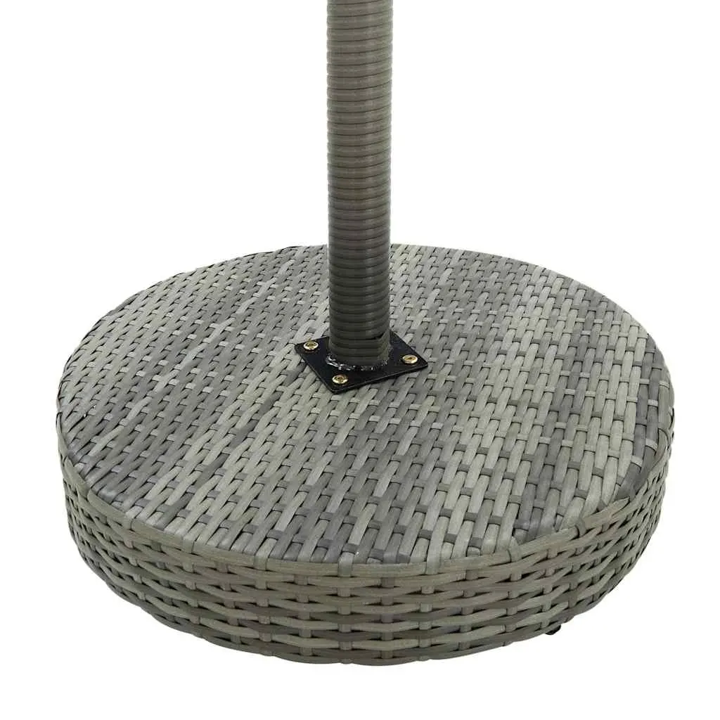 3 Piece Garden Bar Set Poly Rattan Outdoor Bar Table Stools Grey Patio Furniture