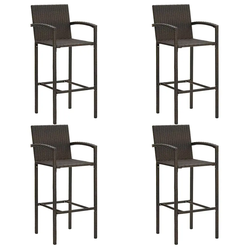 5-Piece Brown Garden Bar Set for Outdoor Dining