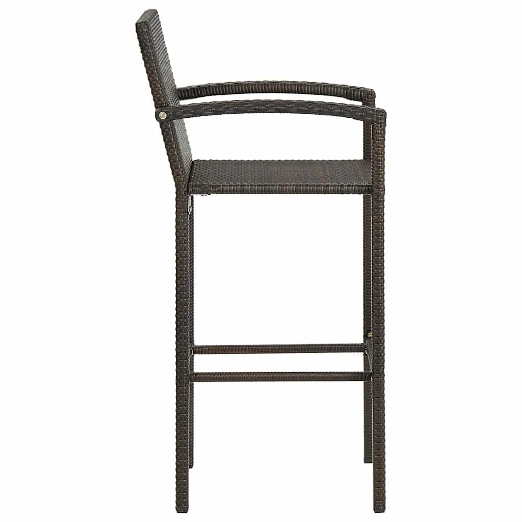 5-Piece Brown Garden Bar Set for Outdoor Dining