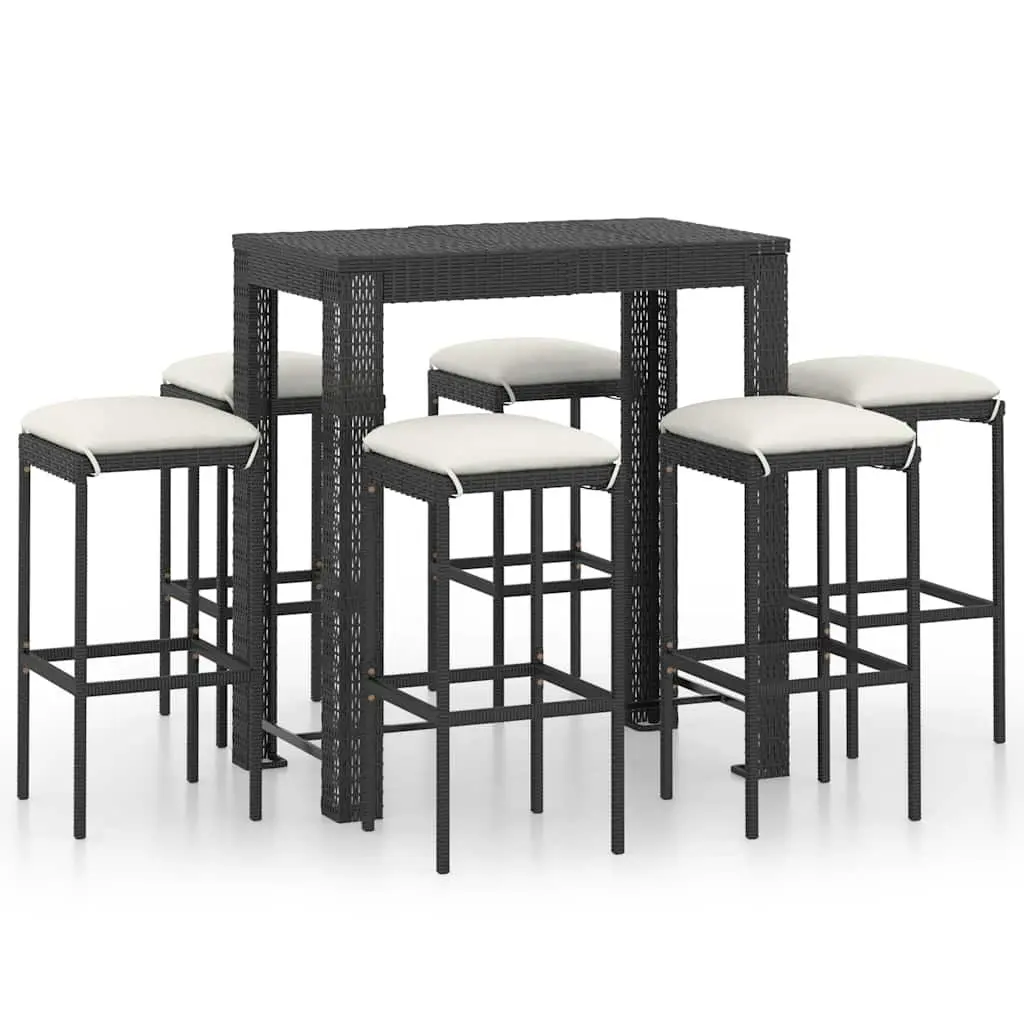 7 Piece Garden Bar Set with Cushions