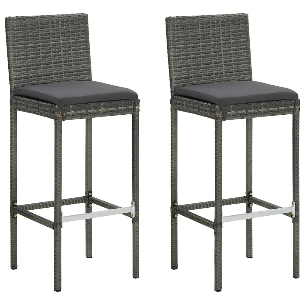 3 Piece Outdoor Bar Set with Cushioned Stools
