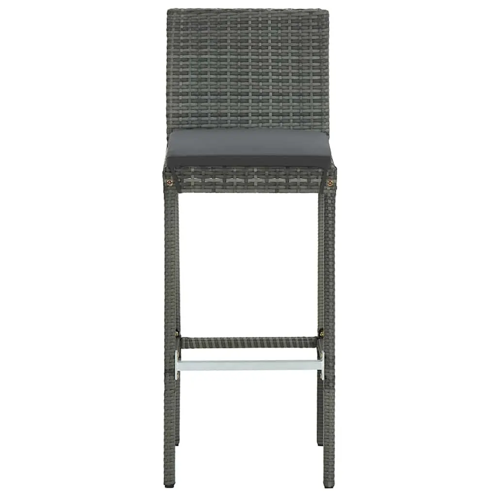 3 Piece Outdoor Bar Set with Cushioned Stools
