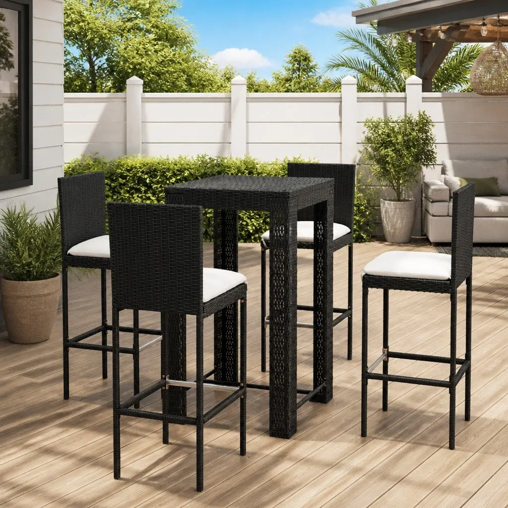 5 Piece Outdoor Bar Set with Durable Construction