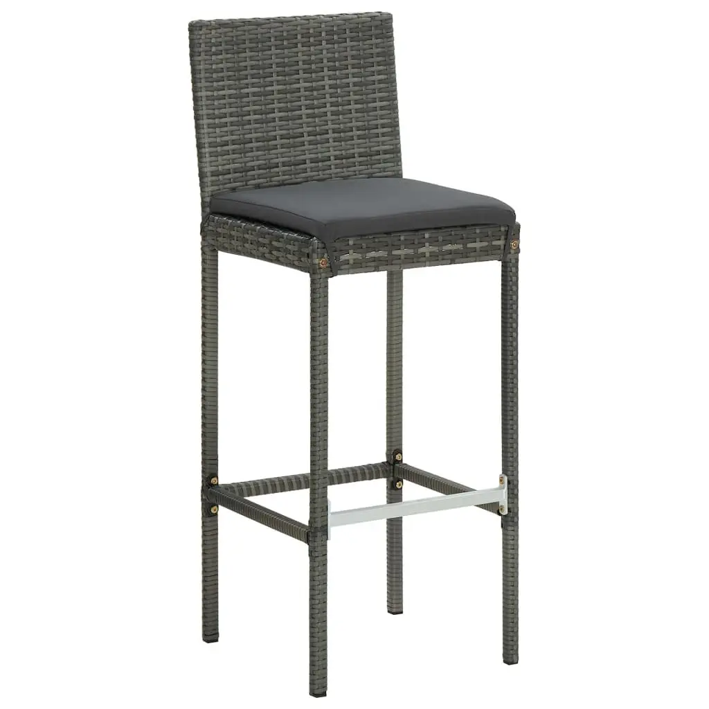 Grey Poly Rattan 5 Piece Outdoor Bar Set