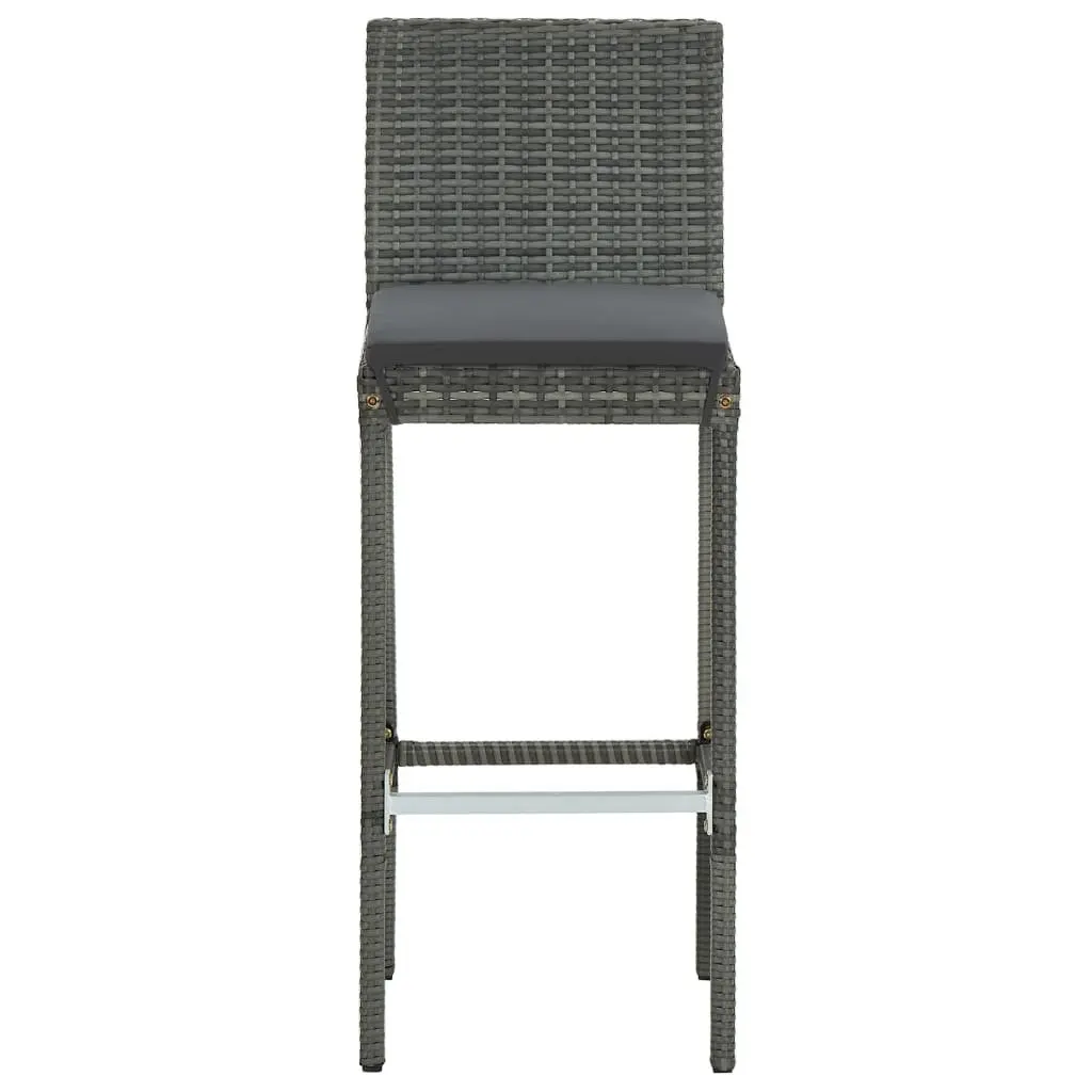 Grey Poly Rattan 5 Piece Outdoor Bar Set