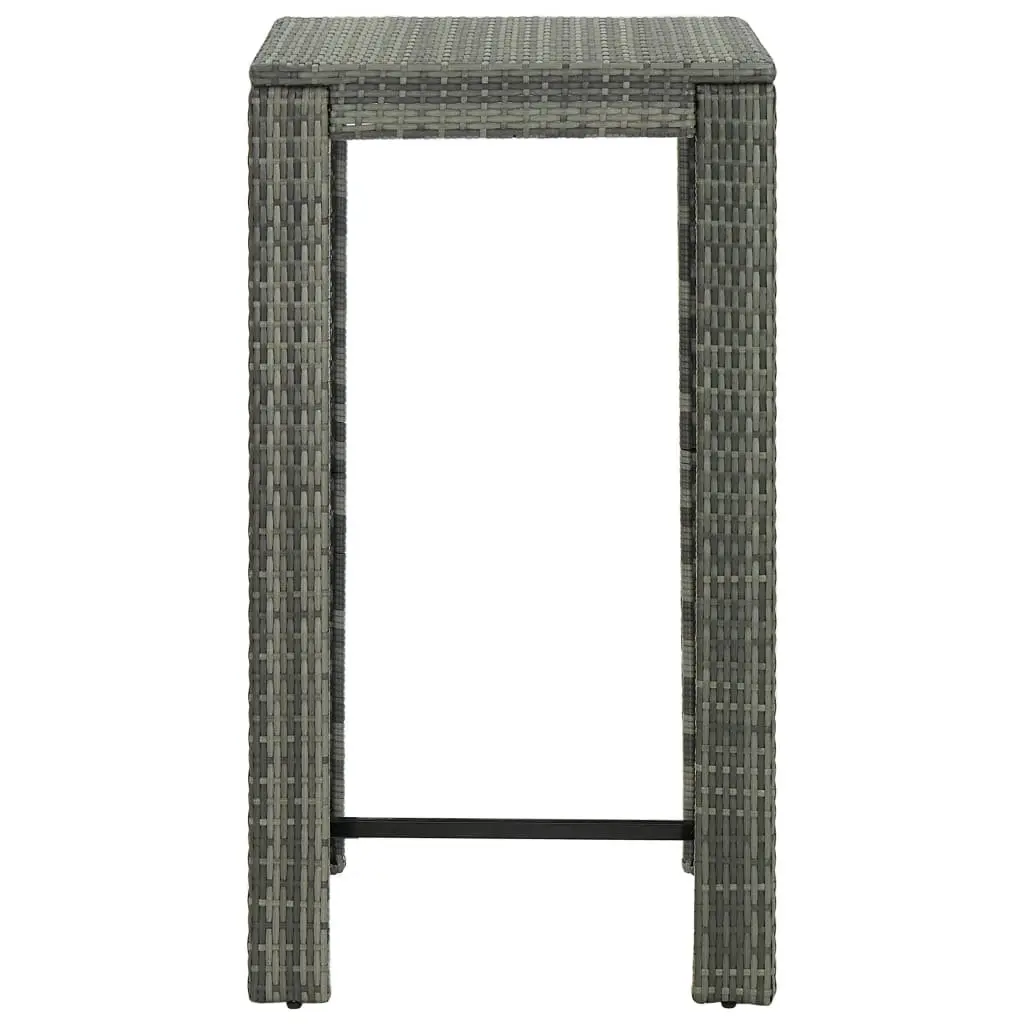 Grey Poly Rattan 5 Piece Outdoor Bar Set