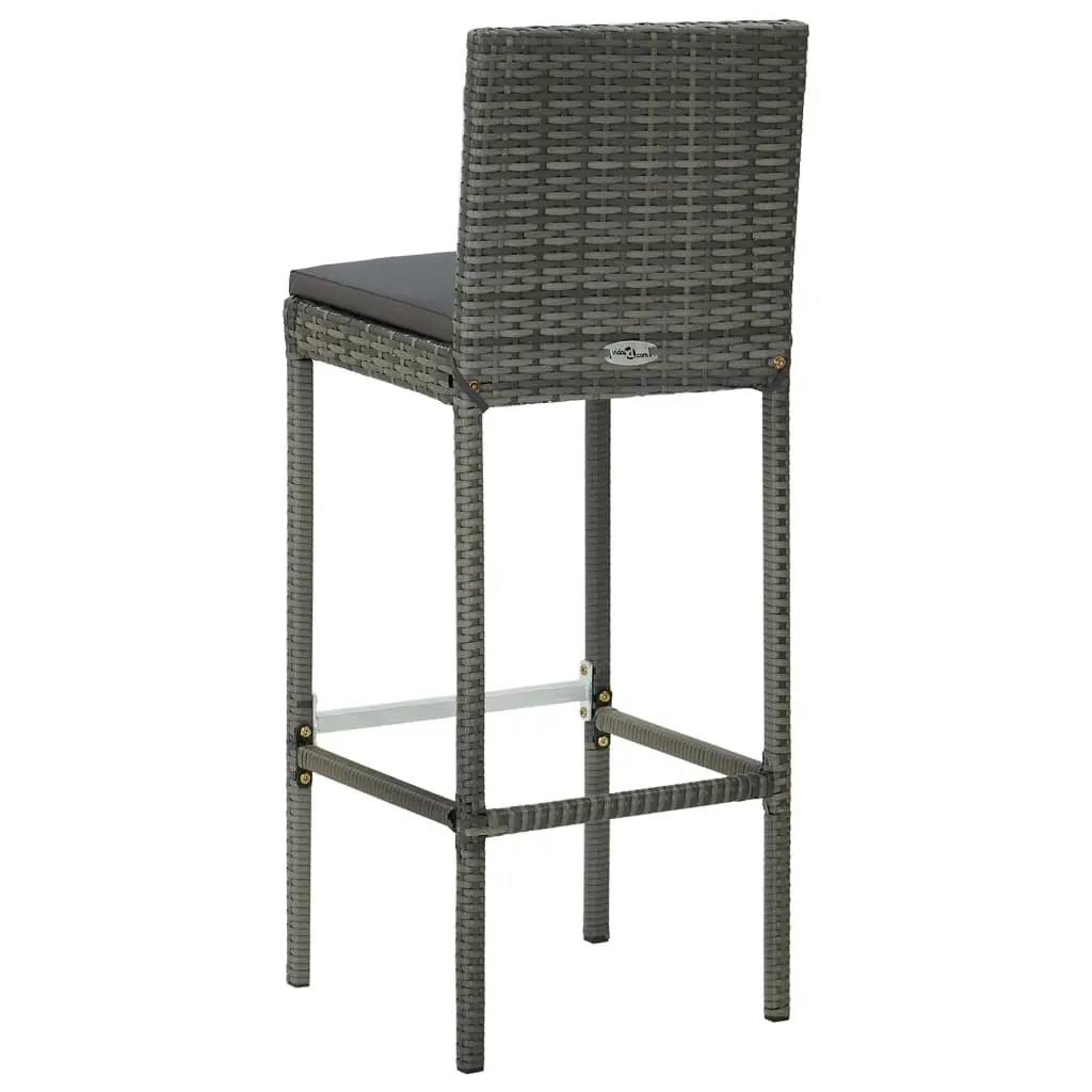 Grey Poly Rattan 5 Piece Outdoor Bar Set