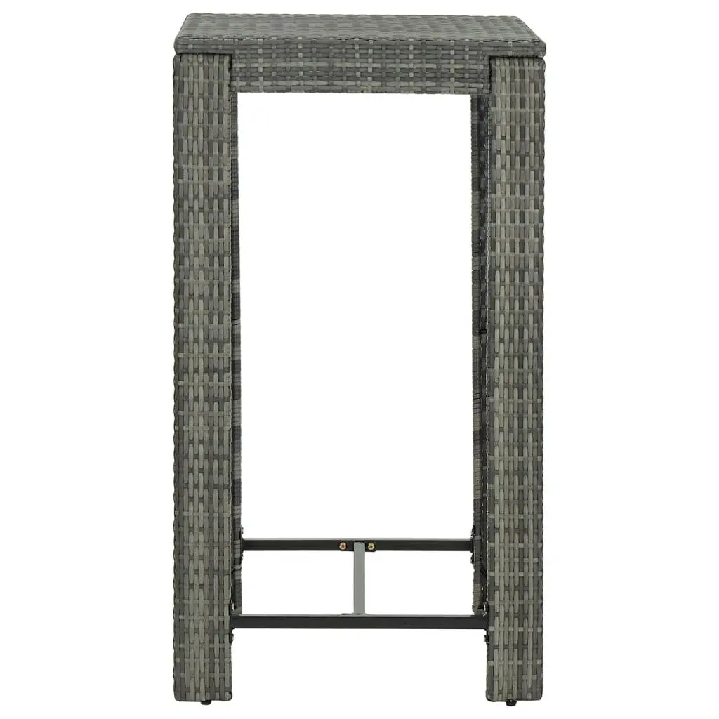 Grey Poly Rattan 5 Piece Outdoor Bar Set