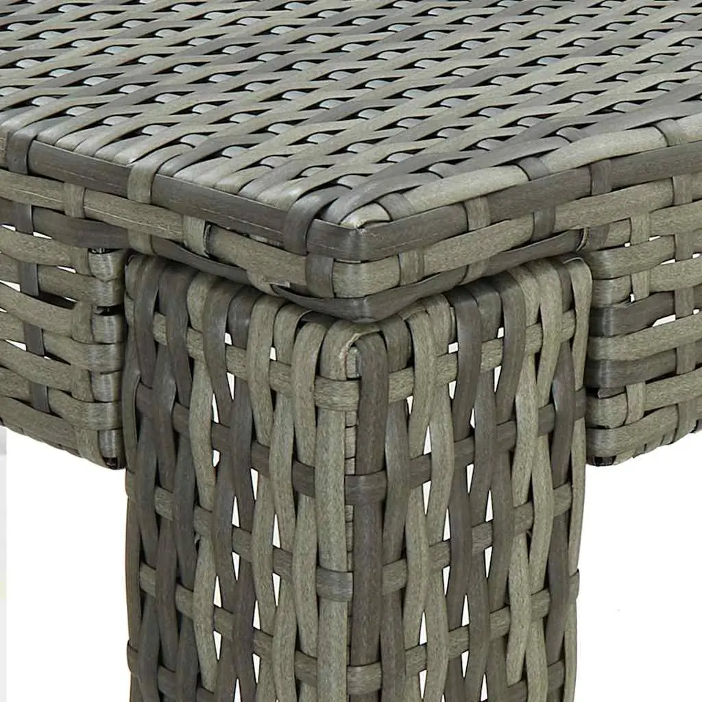 7 Piece Grey Poly Rattan Outdoor Bar Set