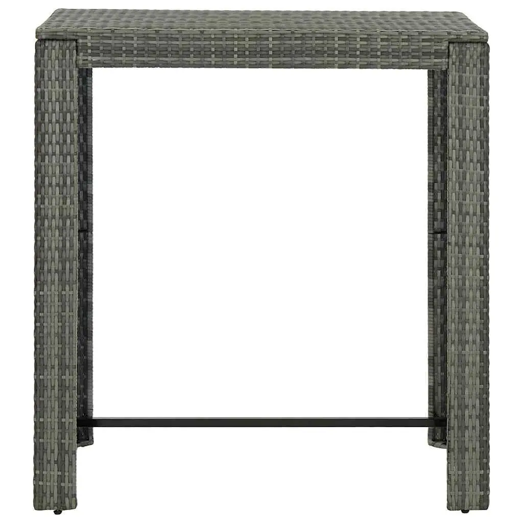7 Piece Grey Poly Rattan Outdoor Bar Set