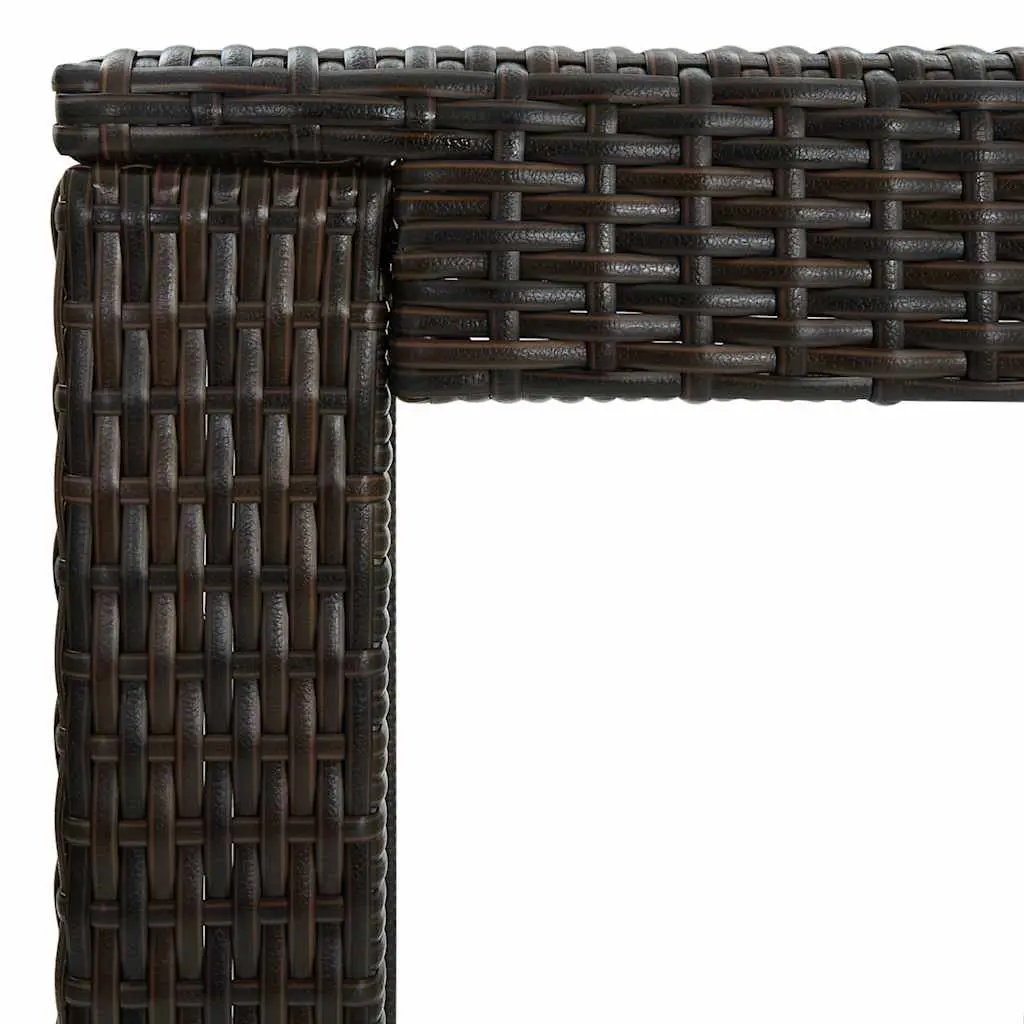 3 Piece Outdoor Bar Set Poly Rattan Brown Garden Bar Table and Stools