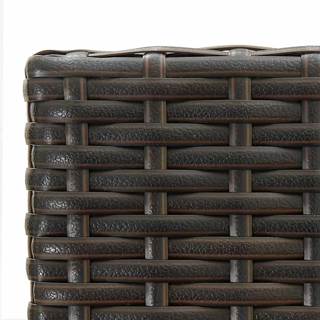 3 Piece Outdoor Bar Set Poly Rattan Brown Garden Bar Table and Stools