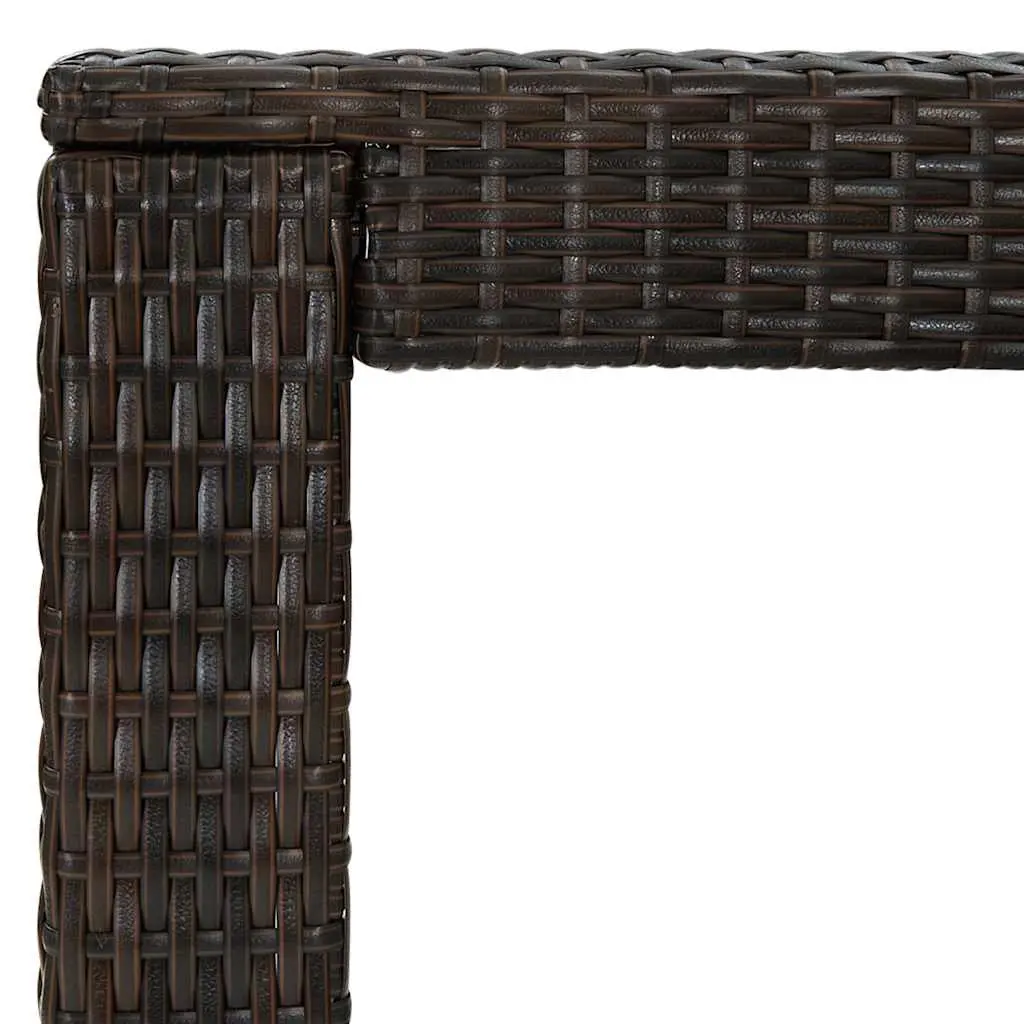 5 Piece Brown Poly Rattan Outdoor Bar Set