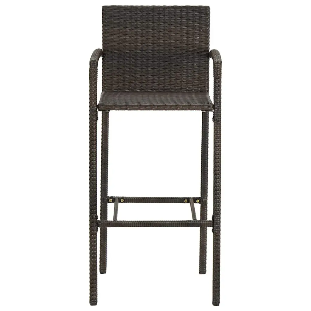 5 Piece Brown Poly Rattan Outdoor Bar Set
