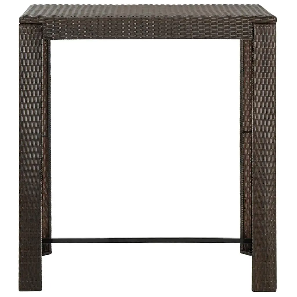 5 Piece Brown Poly Rattan Outdoor Bar Set