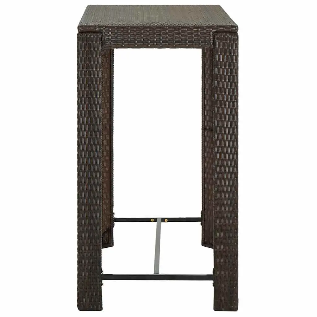 5 Piece Brown Poly Rattan Outdoor Bar Set