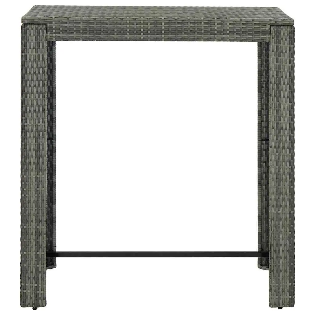 5 Piece Outdoor Bar Set Poly Rattan Grey Garden Bar Table Stools