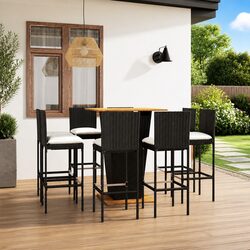 Stylish 9 Piece Garden Bar Set with Durable Cushions