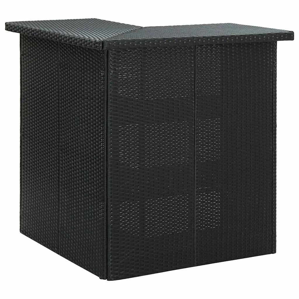 Garden Bar Set Poly Rattan 4 Piece Outdoor Furniture Black