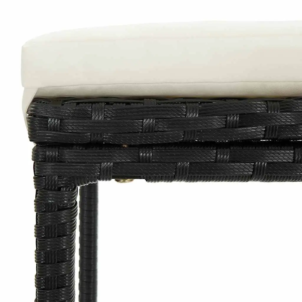 Garden Bar Set Poly Rattan 4 Piece Outdoor Furniture Black