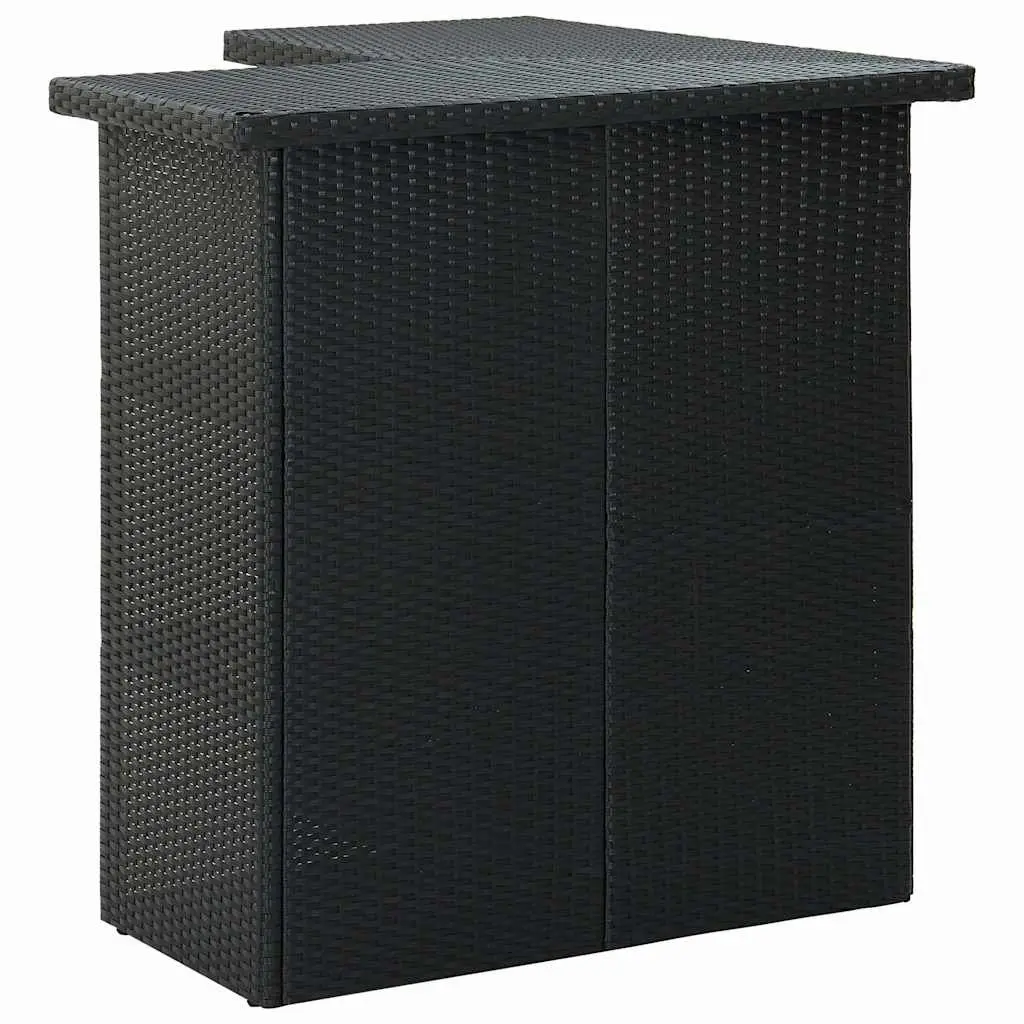 Garden Bar Set Poly Rattan 4 Piece Outdoor Furniture Black
