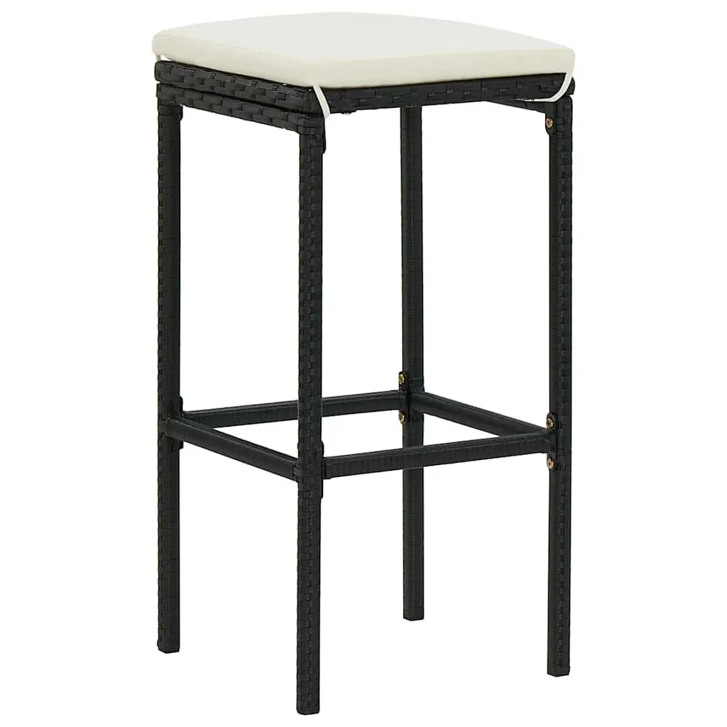 Garden Bar Set Poly Rattan 4 Piece Outdoor Furniture Black