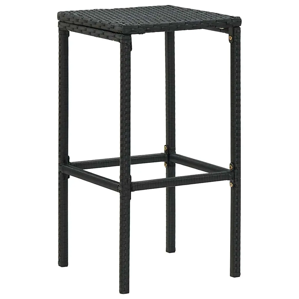 Garden Bar Set Poly Rattan 4 Piece Outdoor Furniture Black