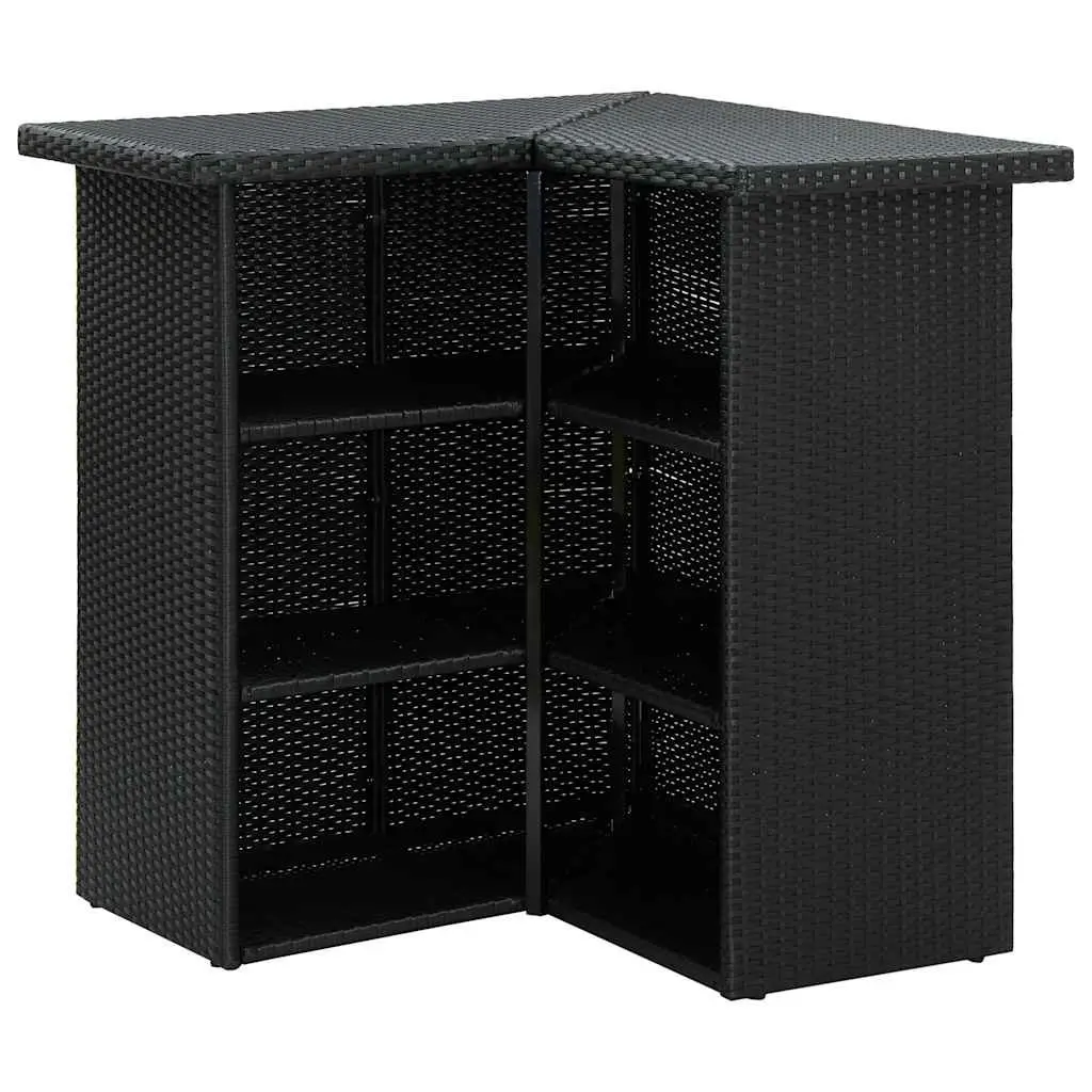 Garden Bar Set Poly Rattan 4 Piece Outdoor Furniture Black