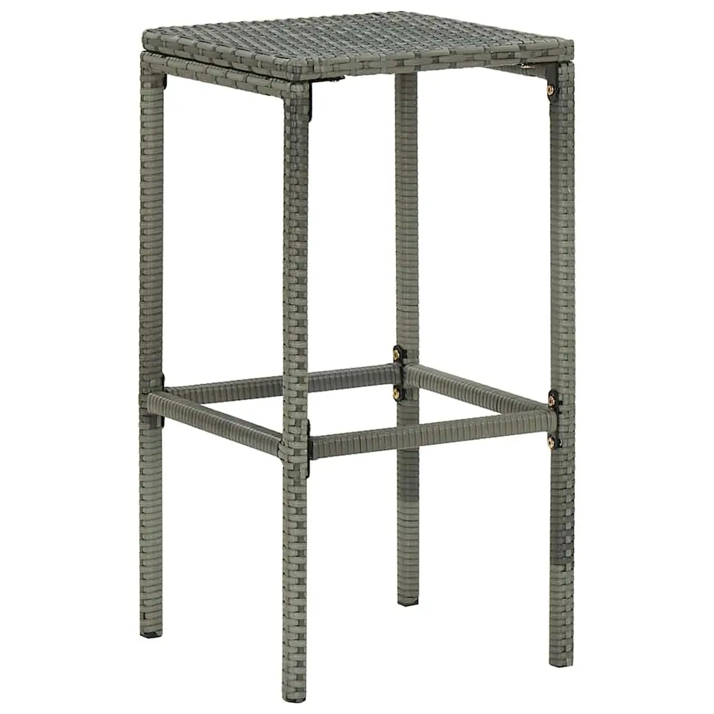 Garden Bar Set PE Rattan 8 Piece Outdoor Furniture Grey