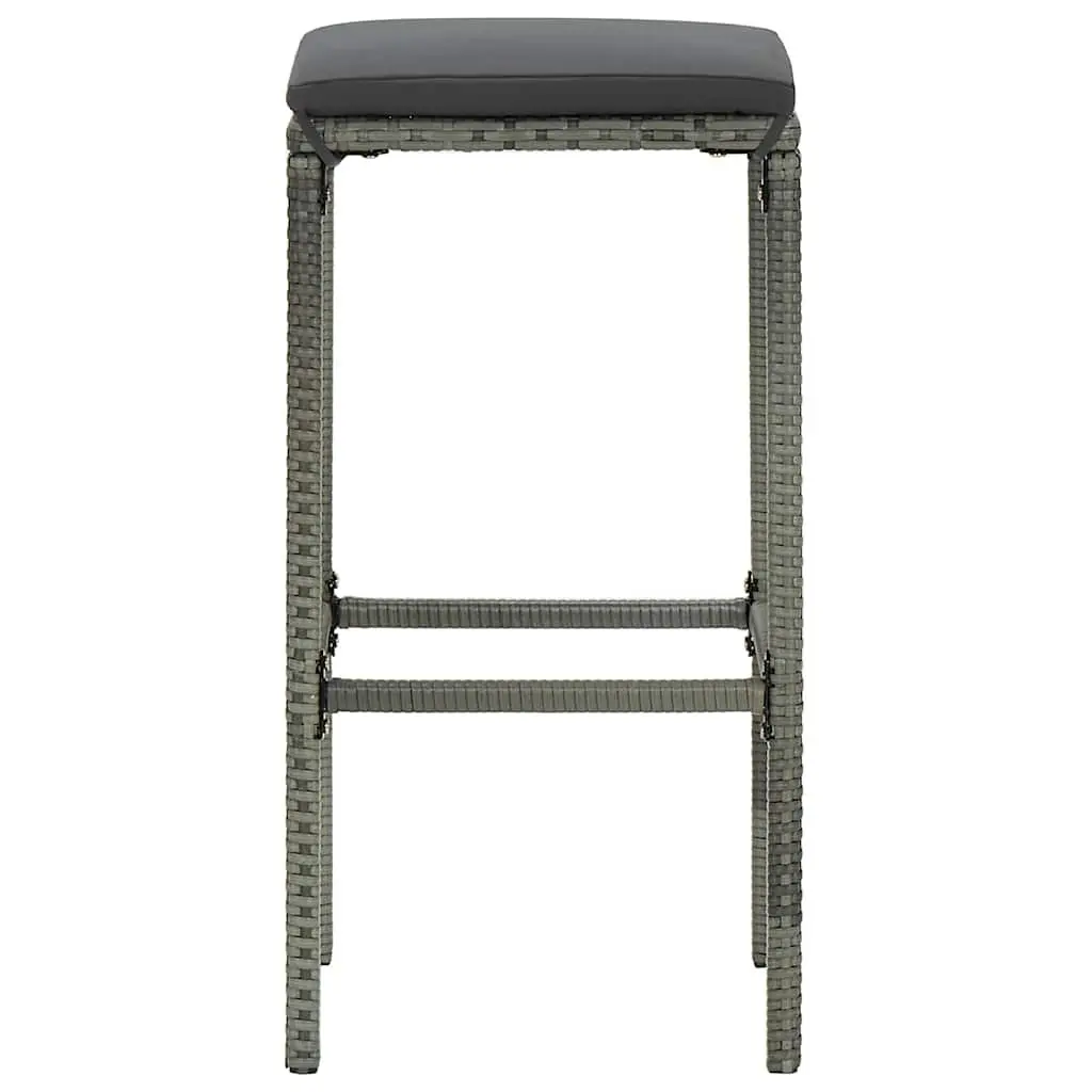 Garden Bar Set PE Rattan 8 Piece Outdoor Furniture Grey