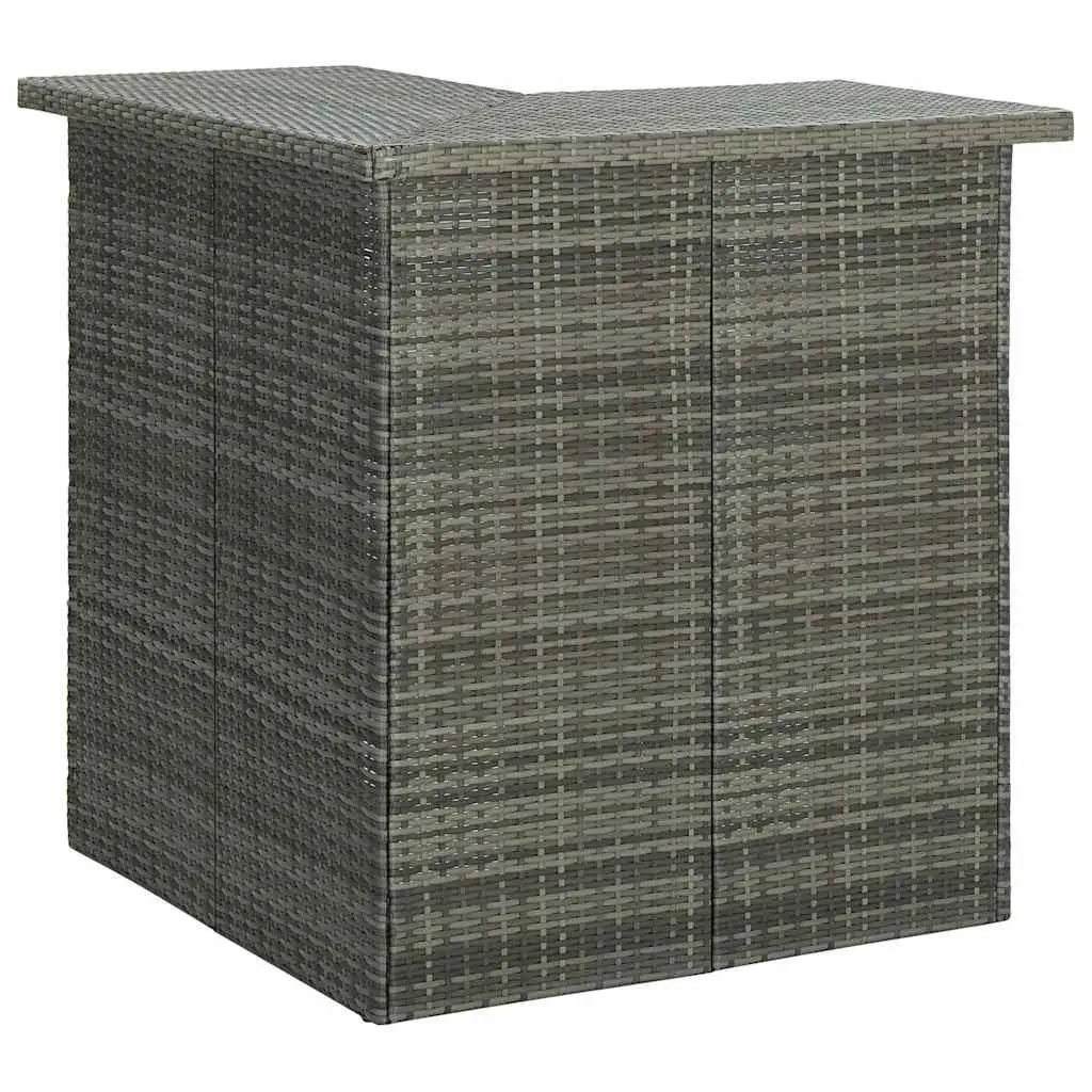Garden Bar Set PE Rattan Steel Frame 16 Piece Grey Outdoor Furniture