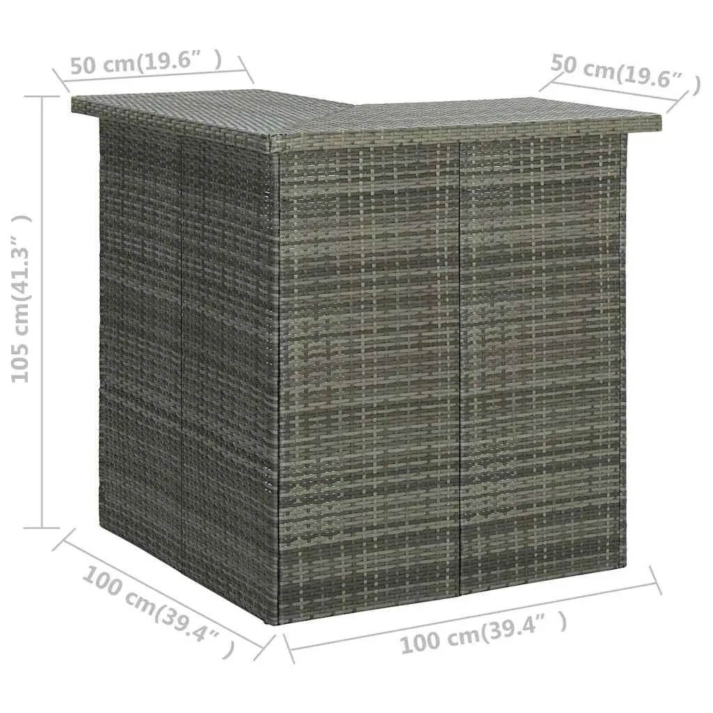 16 Piece Grey Outdoor Bar Set with Cushions