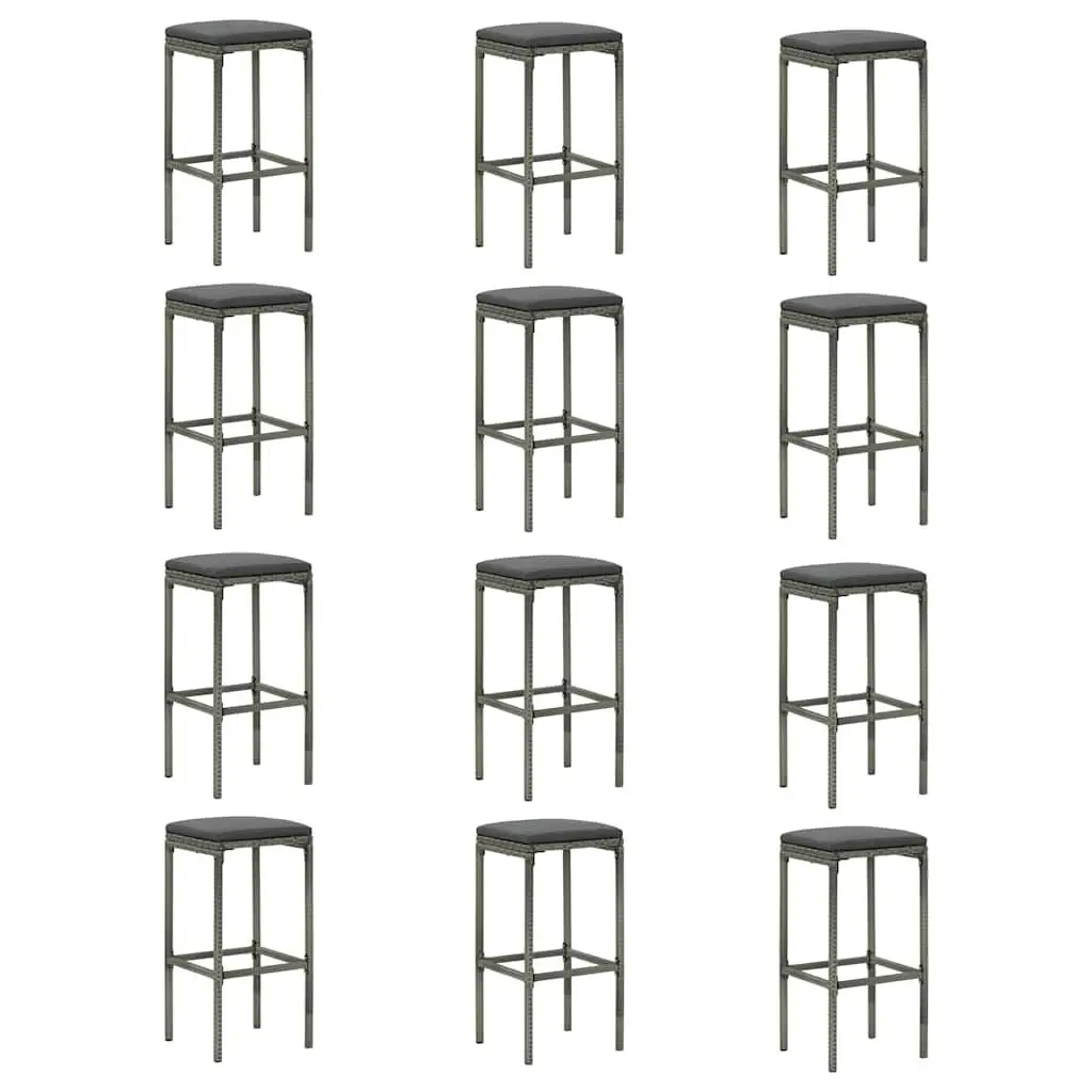 16 Piece Grey Outdoor Bar Set with Cushions