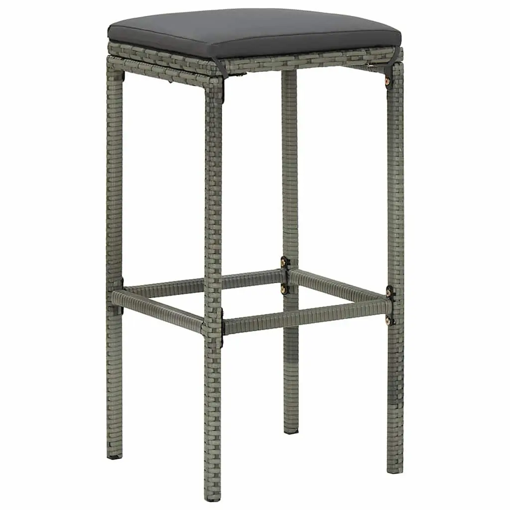 16 Piece Grey Outdoor Bar Set with Cushions