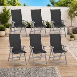 6-Piece Outdoor Reclining Chairs Set with Cushions