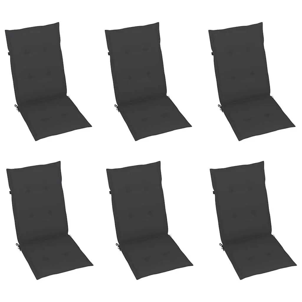 Outdoor Reclining Chairs Set Acacia Wood Grey Wash 6 Piece