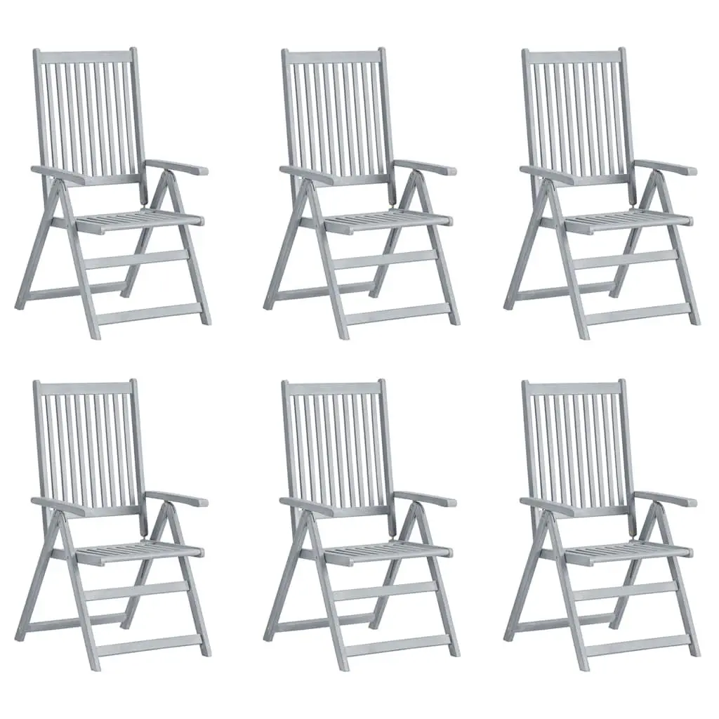6-Piece Grey Reclining Chairs Set with Cushions