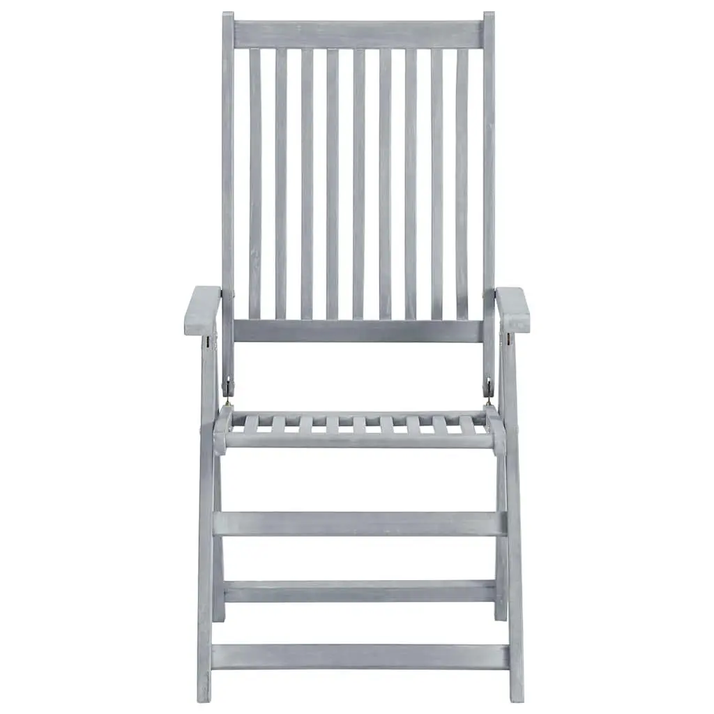 6-Piece Grey Reclining Chairs Set with Cushions
