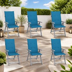 Set of 6 Premium Outdoor Reclining Armchairs with Cushions