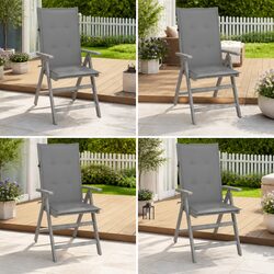 Set of 4 Outdoor Reclining Chairs with Cushions