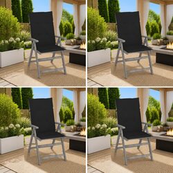 Acacia Wood Outdoor Reclining Chairs Set of 4 with Cushions