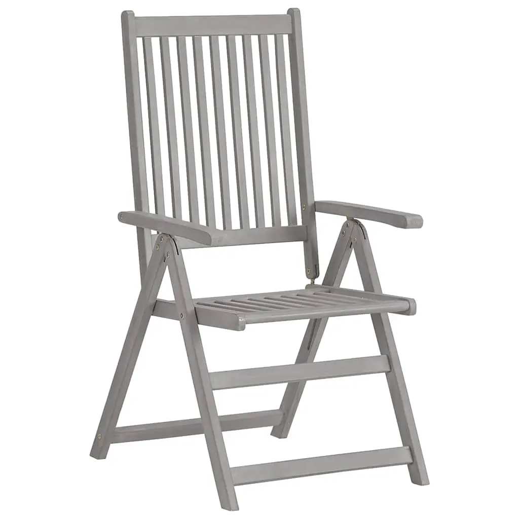 Acacia Wood Outdoor Reclining Chairs Set of 4 with Cushions