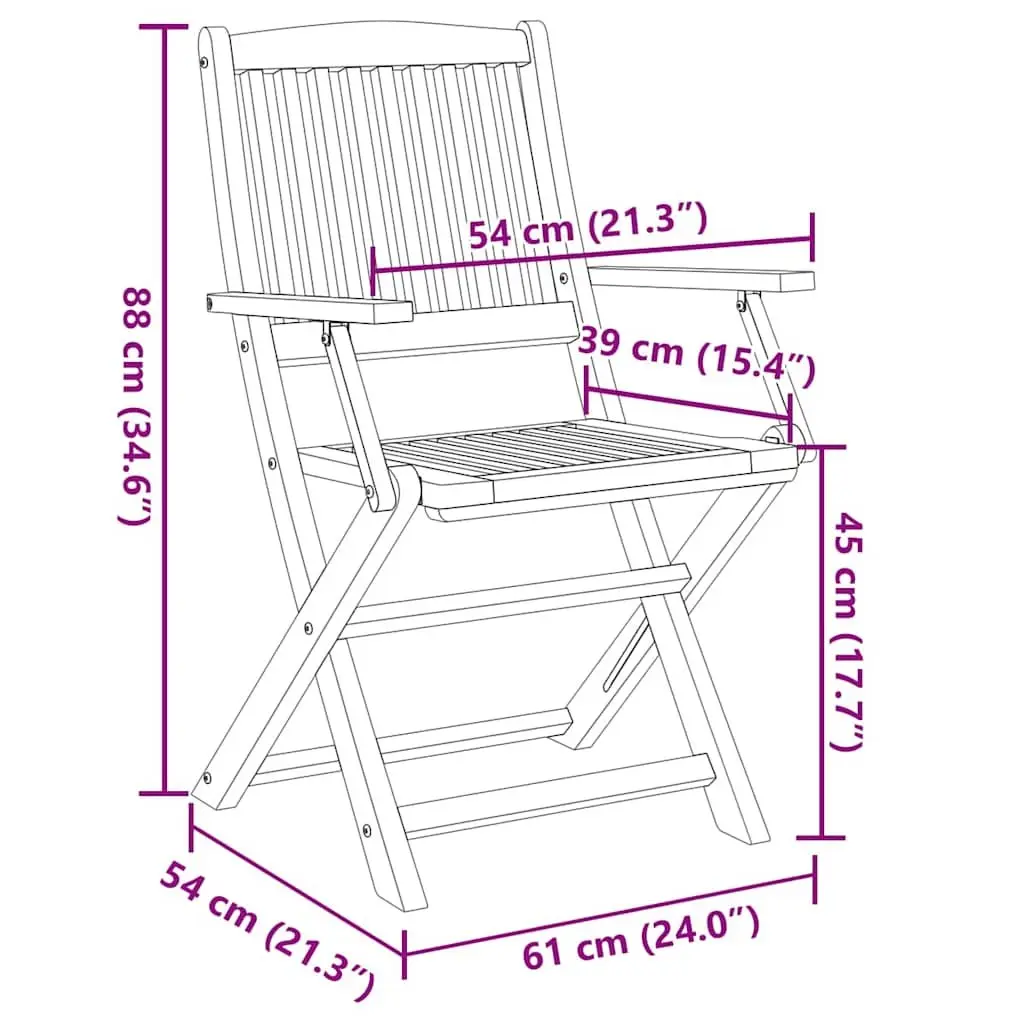 Folding Garden Chairs 6 Piece Set for Outdoor Use