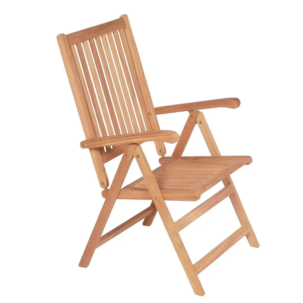 Outdoor Reclining Garden Chairs 4 pcs Folding Patio Seating Set Brown