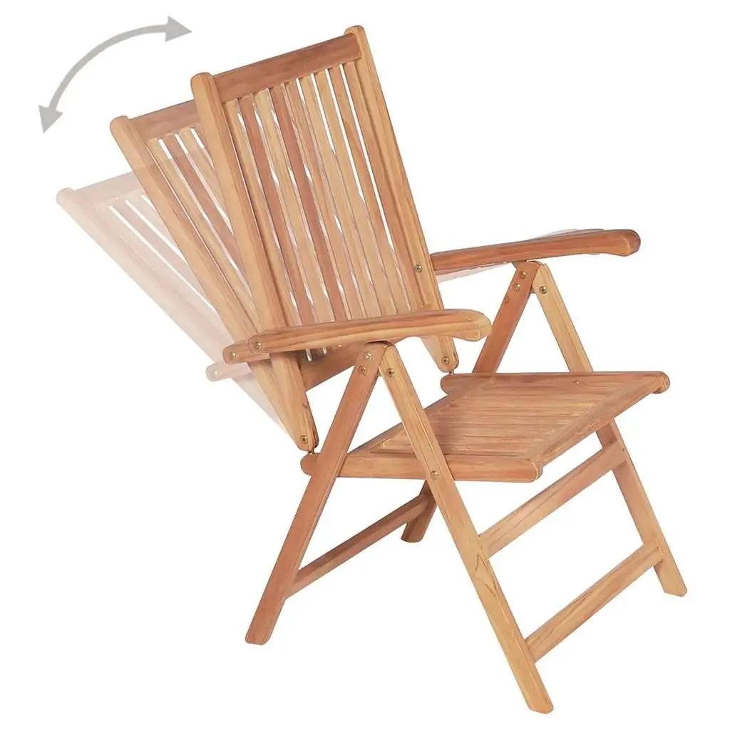 Outdoor Reclining Garden Chairs 4 pcs Folding Patio Seating Set Brown