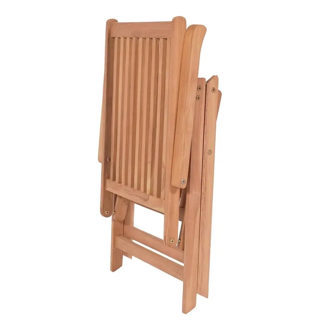 6-Piece Outdoor Wooden Reclining Garden Chair Set