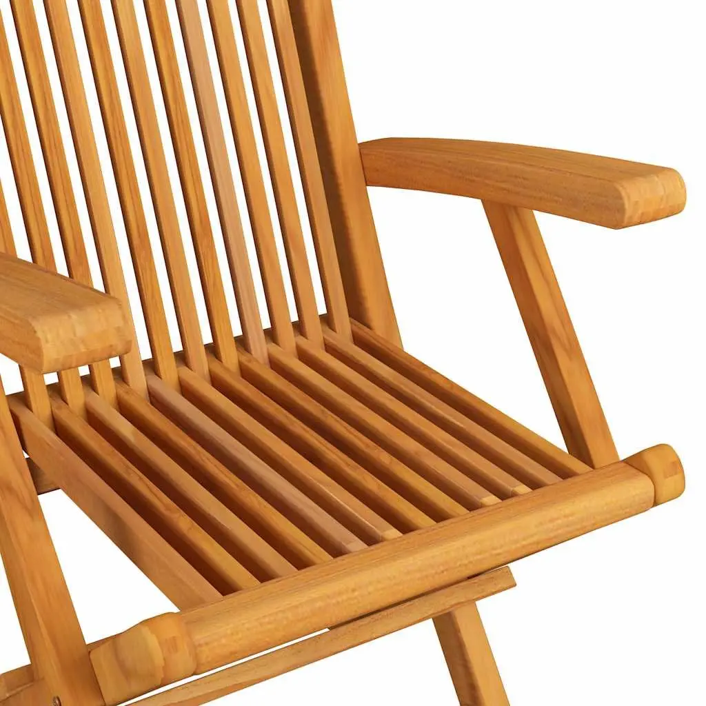 Outdoor Folding Garden Chairs 4pc Set Teak Wood Patio Seating Lightweight