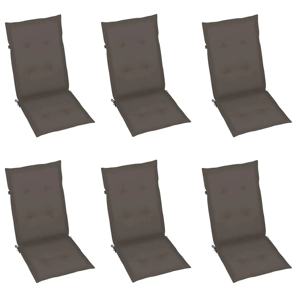 6-Piece Teak Wood Outdoor Garden Chair Set with Cushions